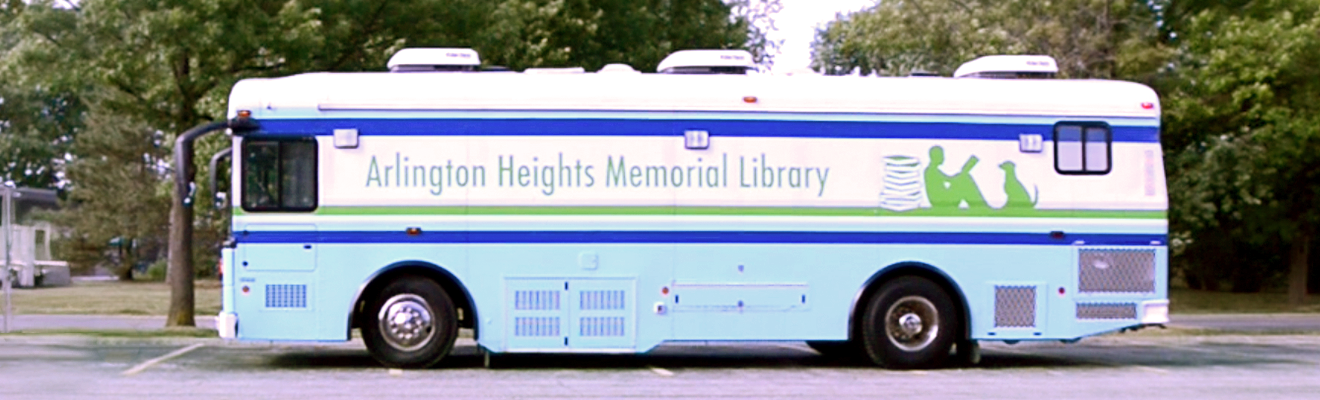 Bookmobile parked in a park