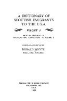 A dictionary of Scottish emigrants to the U.S.A.  cover image cdn