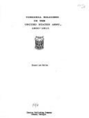 Virginia soldiers in the United States Army, 1800-1815  cover image cdn