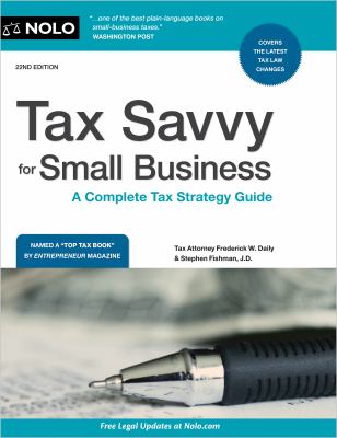 Tax savvy for small business : a complete tax strategy guide cover image cdn