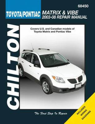 Chilton's Toyota Matrix & Pontiac Vibe 2003-2008 repair manual  cover image cdn