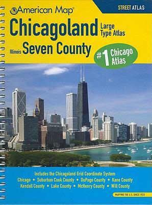 American Map Chicagoland Illinois seven county street atlas large type atlas cover image cdn