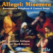 Allegri: miserere; renaissance polyphony; consort songs cover image cdn