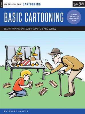 Basic cartooning : learn to draw cartoon characters and scenes : 40 page step-by-step cartooning book  cover image cdn