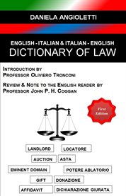 English - italian & italian - english dictionary of law cover image cdn