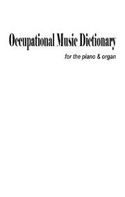 Occupational music dictionary for the piano & organ cover image cdn