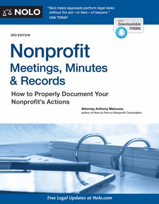 Nonprofit meetings, minutes & records cover image cdn