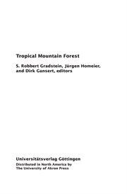 The tropical mountain forest : patterns and processes in a biodiversity hotspot cover image cdn