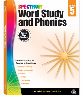 Spectrum word study and phonics. Grade 5 cover image cdn
