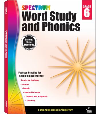 Spectrum word study and phonics. Grade 6 cover image cdn