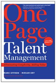 One Page Talent Management, with a New Introduction : Eliminating Complexity, Adding Value cover image cdn