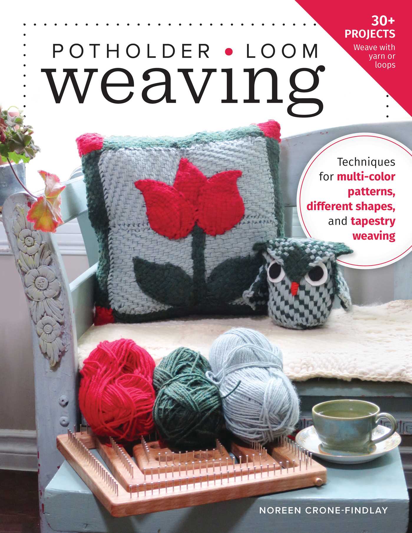 Potholder Loom Weaving Techniques for multi-color patterns, different shapes, and tapestry weaving cover image cdn