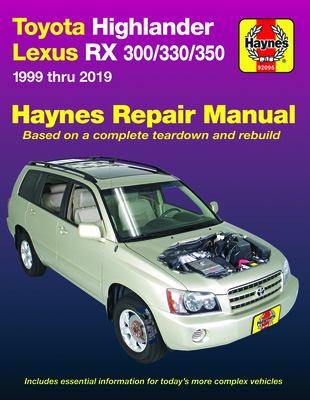 Toyota Highlander & Lexus RX 300/330/350 automotive repair manual  cover image cdn