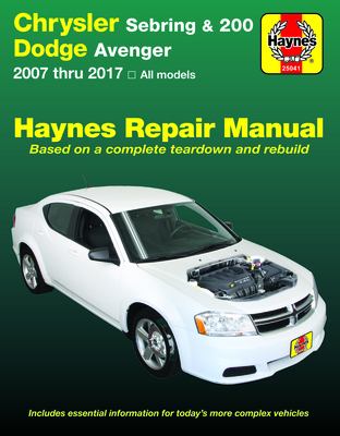 Chrysler Sebring & 200, Dodge Avenger automotive repair manual  cover image cdn