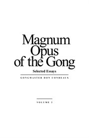 Magnum opus of the gong, vol 2. selected essays cover image cdn