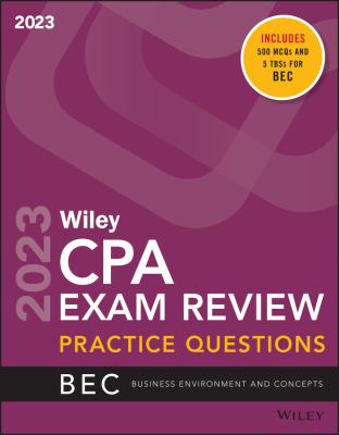 Wiley CPA exam review practice questions. Business environment and concepts cover image cdn