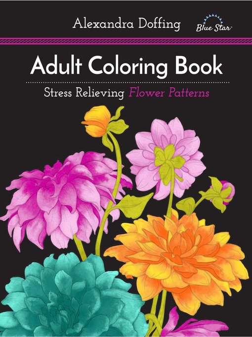 Adult coloring book: stress relieving flower patterns cover image cdn