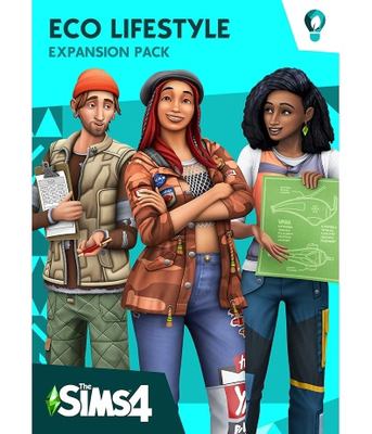 The Sims 4 bundle. The Sims 4 base game. Eco lifestyle expansion pack [PS4] cover image cdn