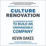 Culture renovation : 18 leadership actions to build an unshakeable company cover image cdn