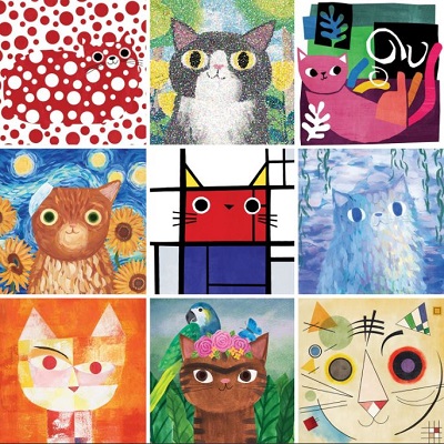 Artsy cats jigsaw puzzle cover image cdn