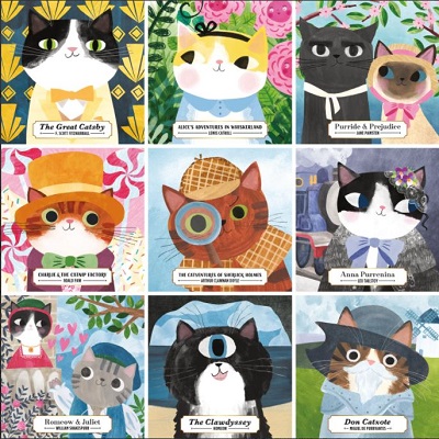 Bookish cats jigsaw puzzle cover image cdn