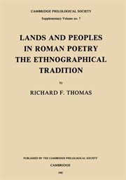 Lands and peoples in Roman poetry : the ethnographical tradition cover image cdn