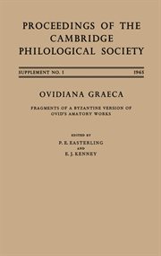 Ovidiana Graeca : fragments of a Byzantine version of Ovid's amatory works cover image cdn