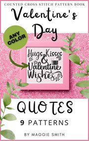 Valentine's Day Quotes Counted Cross Stitch Pattern Book cover image cdn