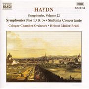 Haydn : Symphonies, Vol. 22 (nos. 13, 36 / Sinfonia Concertante) cover image cdn