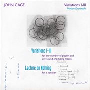 John Cage Edition, Vol. 29 : Variations I-Iii cover image cdn