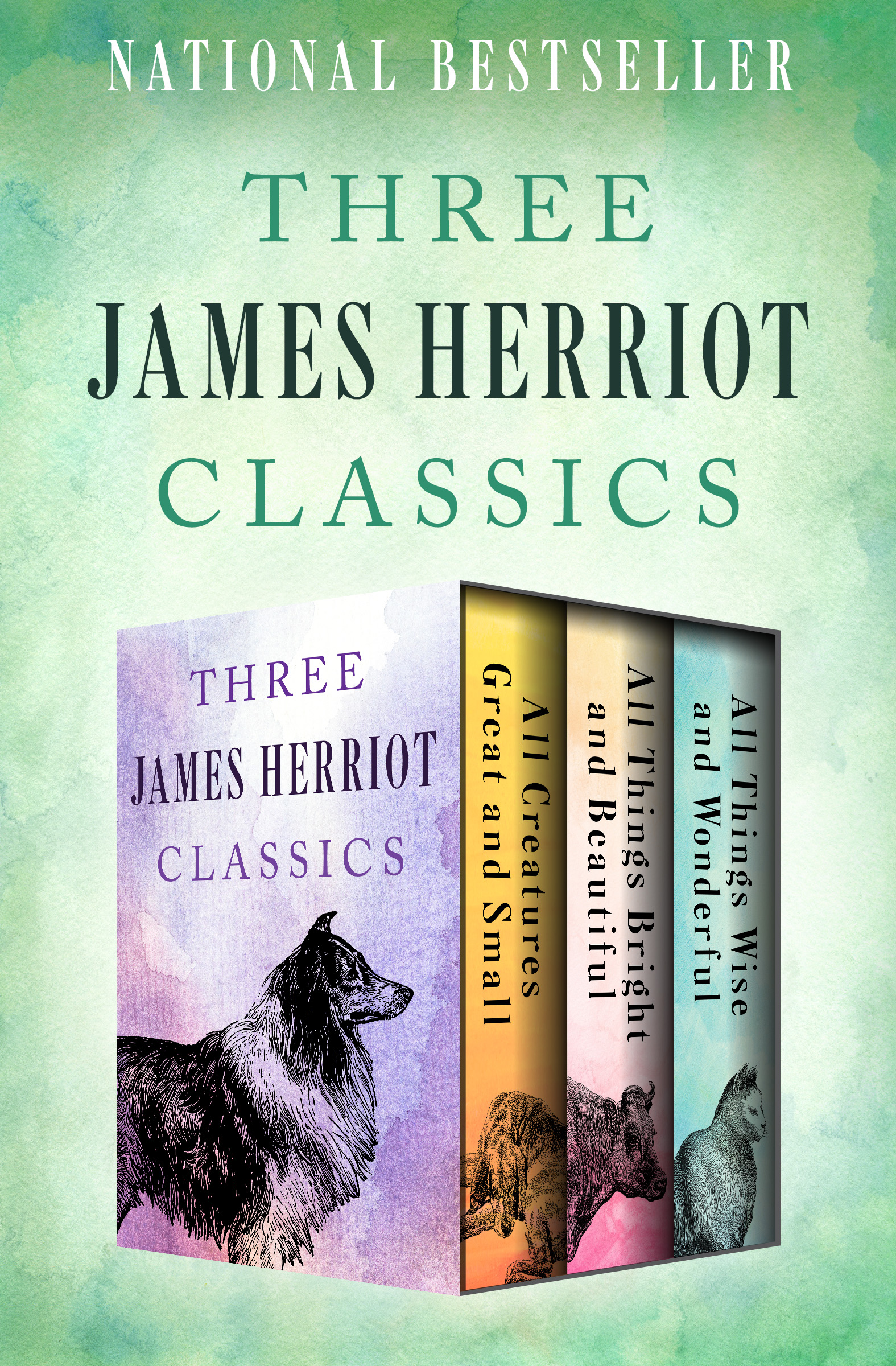 Three James Herriot Classics All Creatures Great and Small, All Things Bright and Beautiful, and All Things Wise and Wonderful cover image cdn