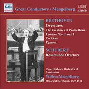 Beethoven / Schubert : Overtures (mengelberg) (1927-1942) cover image cdn
