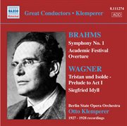 Brahms : Symphony No. 1 / Wagner. Siegfried Idyll (klemperer) (1927-28) cover image cdn