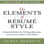 THE ELEMENTS OF RESUME STYLE cover image cdn