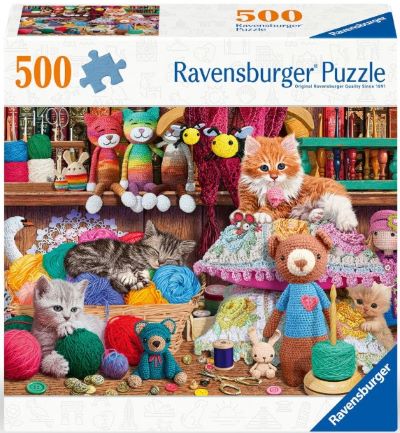 Knitty kitties jigsaw puzzle cover image cdn