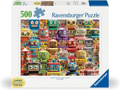 Retro robots jigsaw puzzle [500 large pieces] cover image cdn