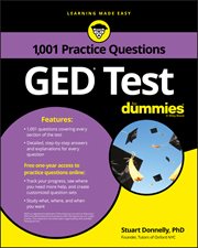 GED Test : 1,001 Practice Questions for Dummies cover image cdn