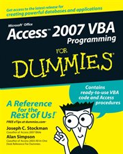 Access 2007 VBA Programming for Dummies cover image cdn