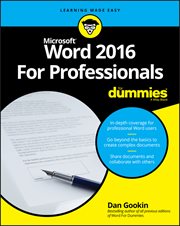 Word 2016 for Professionals for Dummies cover image cdn