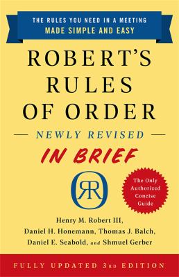 Robert's Rules of order, newly revised in brief : updated to accord with the twelfth edition of the complete manual  cover image cdn