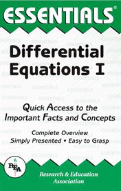 Differential Equations I Essentials cover image cdn