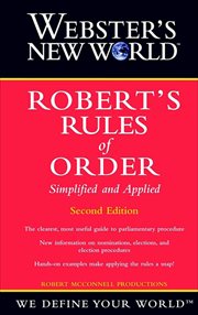 Webster's New World Robert's Rules of Order Simplified and Applied cover image cdn