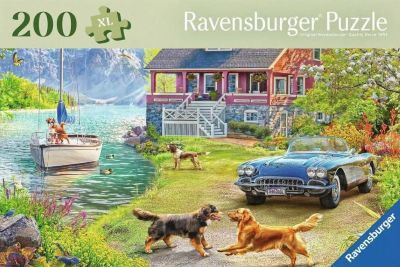 Summer lake house jigsaw puzzle cover image cdn