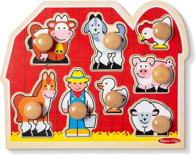 Jumbo knob puzzle. Farm friends cover image