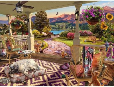 Cozy front porch jigsaw puzzle [750 large pieces] cover image