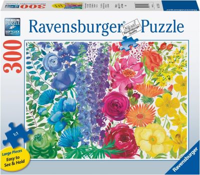 Floral rainbow jigsaw puzzle cover image