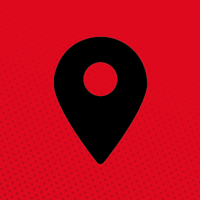 Map icon on red background